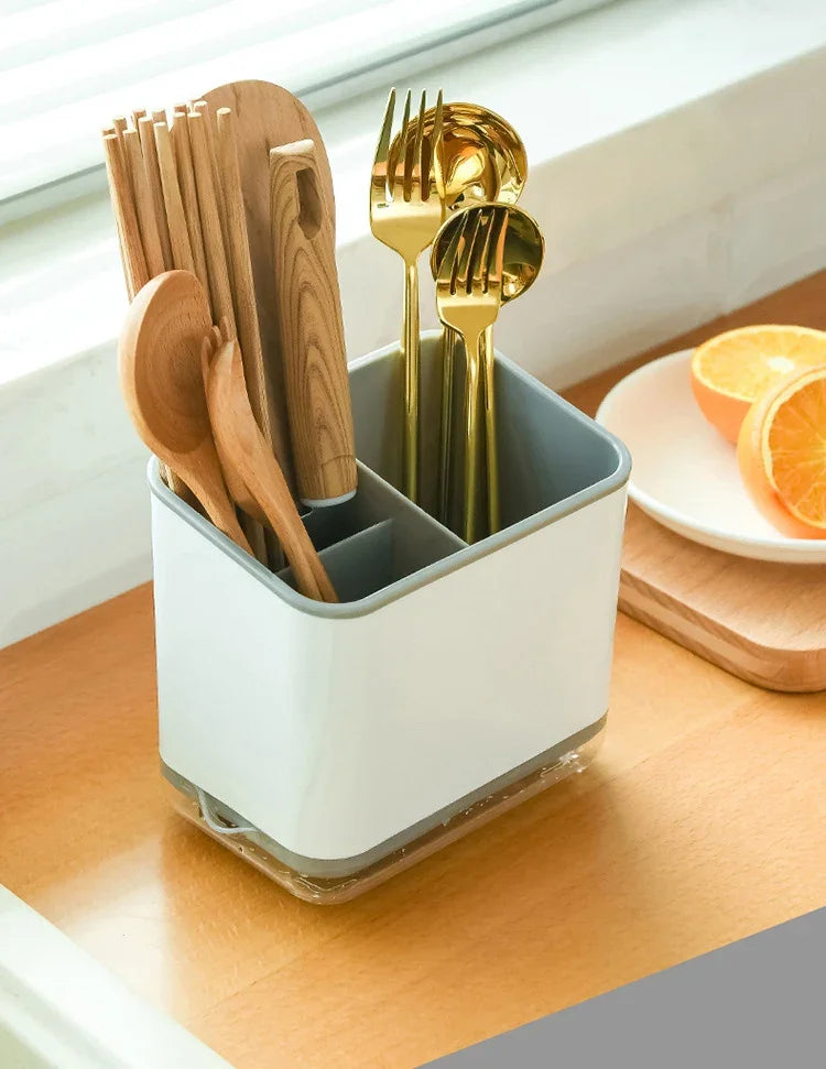 Kitchen Spoon Chopstick Storage Dish Drying Basket Rack