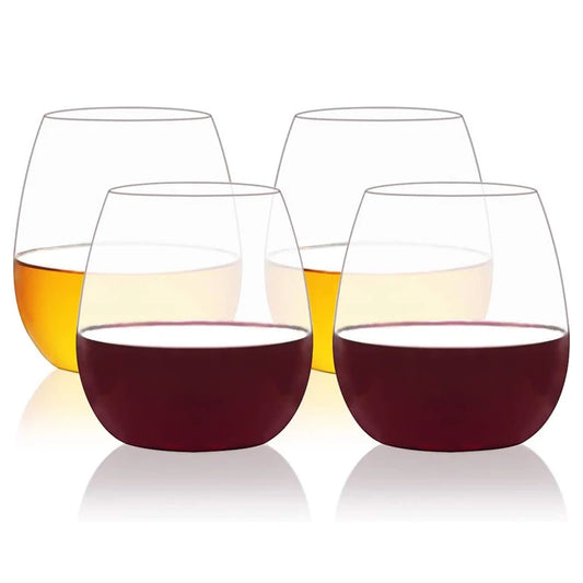 Ensemble de verres à vin en plastique incassable, 4 pièces