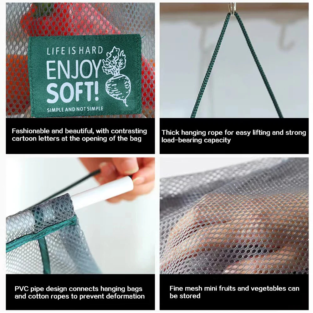 Kitchen's Multi-Layer Hanging Mesh Bags