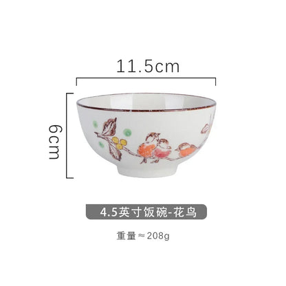 Japanisch inspirierte 4,5-Zoll-Reisschüssel aus Keramik