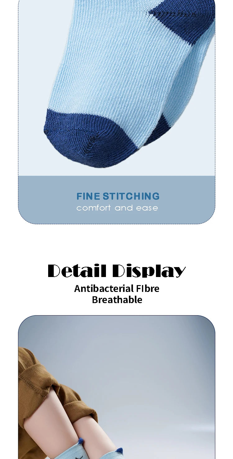 Enfants 5 paires de chaussettes à imprimé animal