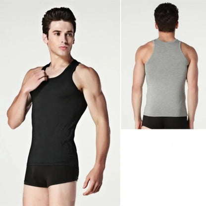 Cotton O-neck Tank Top for Men's Gym Wear