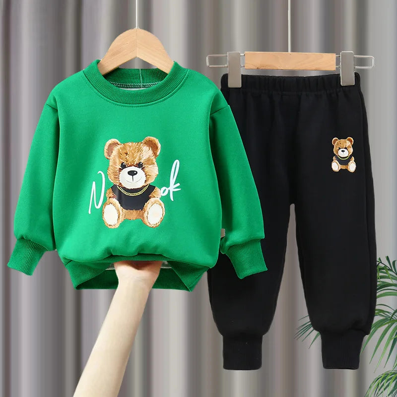 Kinder-Sweatshirt-Bär-Sets – Jungen-Anzug-Outfits