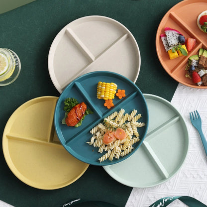 Wheat Straw Divided Fruit Salad Dinnerware Plates