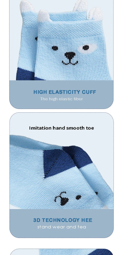 Enfants 5 paires de chaussettes à imprimé animal