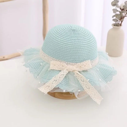 Lace Flower Kids Beach Straw Hat