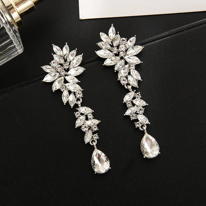 Kristallohrringe für Damen – Große Hängeohrringe für die Hochzeit 