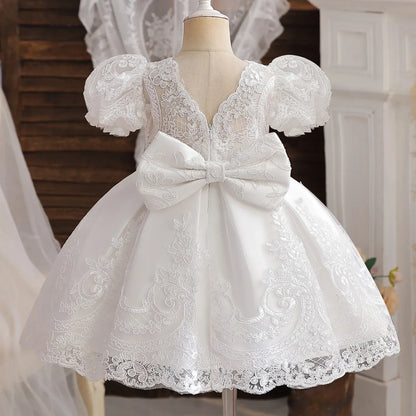 Robe d'anniversaire pour bébé fille – Costume pour enfants avec perles de fleurs