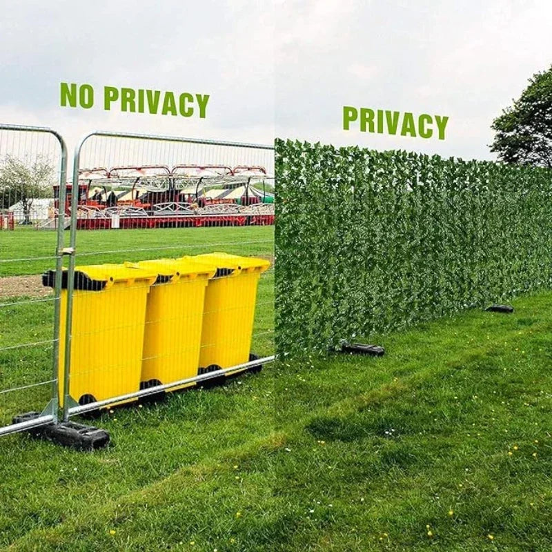 Clôture de confidentialité de mur végétal artificiel avec feuille en plastique