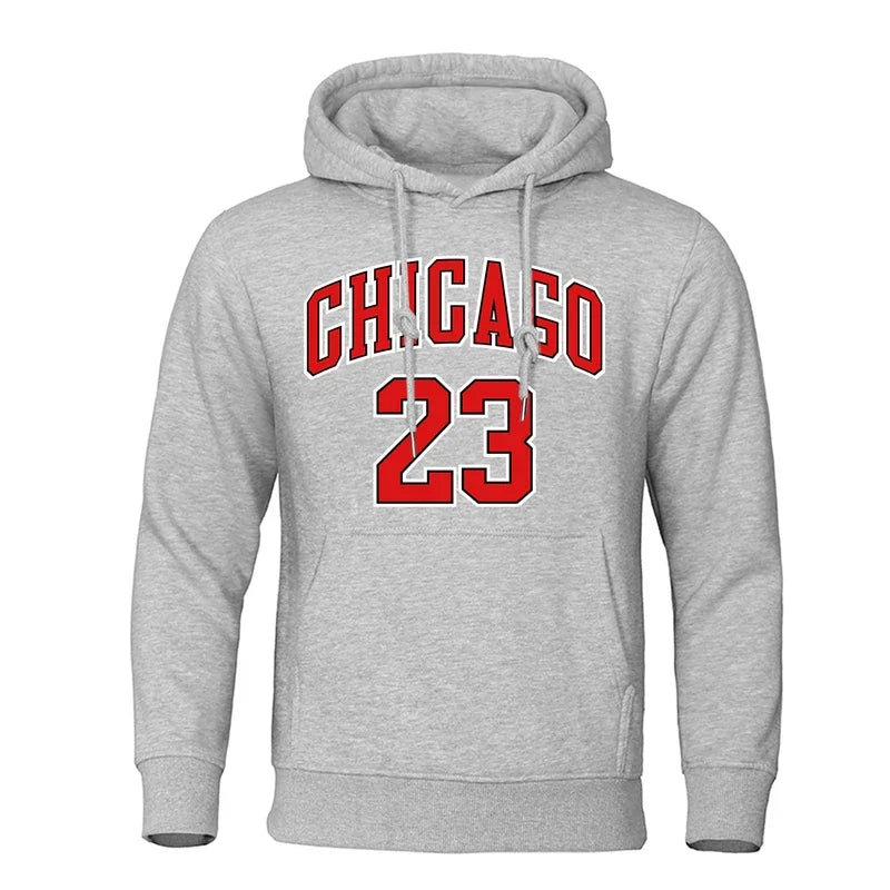 Sweat à capuche en polaire hip-hop Chicago 23 pour hommes