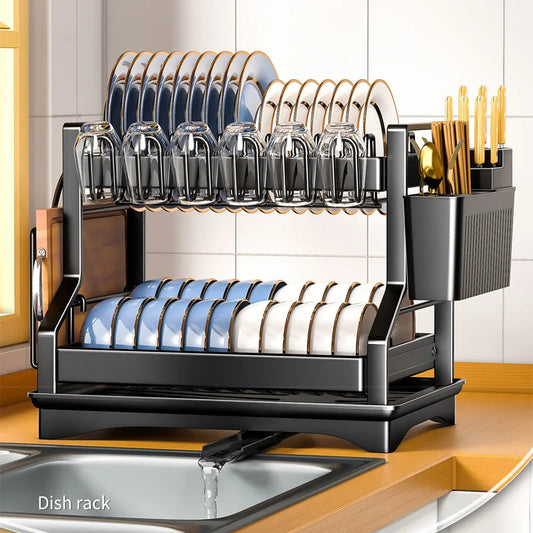 2-Tier Kitchen Dish Drainer & Drain Basket