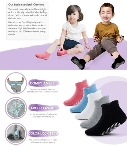 Chaussettes trampoline antidérapantes pour bébé, grandes tailles