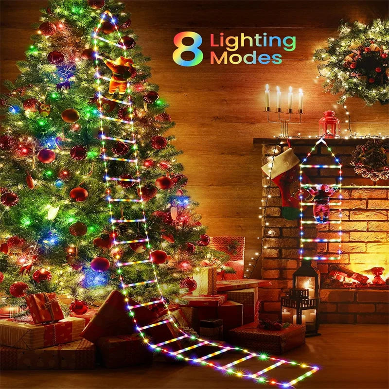 Santa Claus Ladder LED String Lights