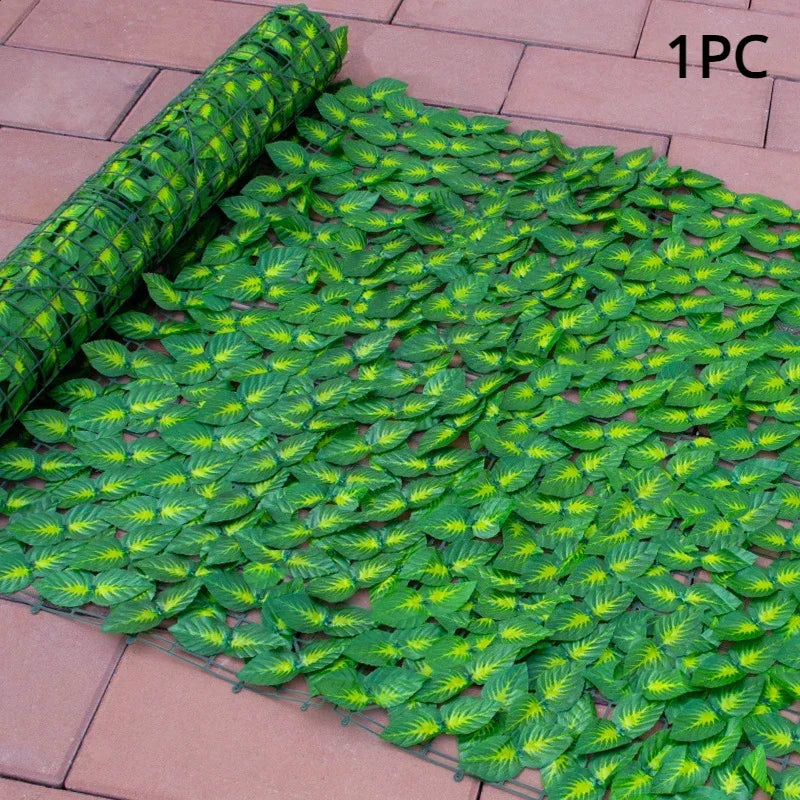 Clôture de confidentialité de mur végétal artificiel avec feuille en plastique