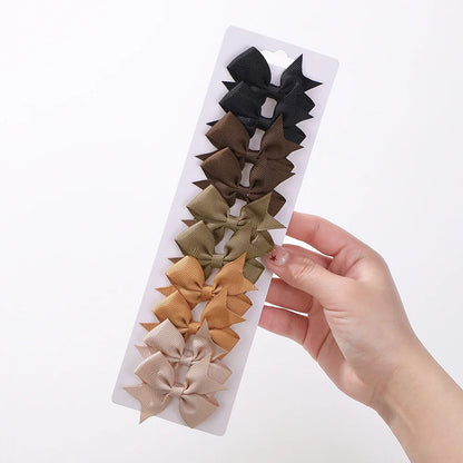 Ensemble de pinces à cheveux pour enfants avec ruban gros-grain coloré