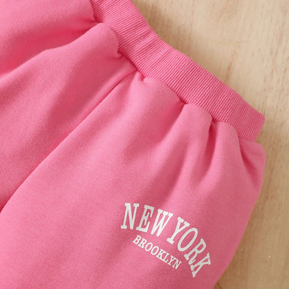 Casual Baby Girl Hoodie Set Long Sleeve