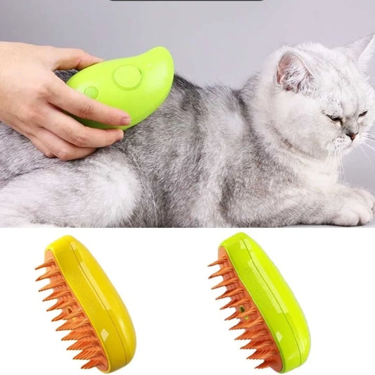 Brosse à poils de chat à pulvérisation électrique, brosse à vapeur pour chien, toilettage pour animaux de compagnie