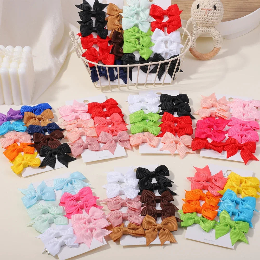 Kids Bows Handmade Ribbon Hair Clips