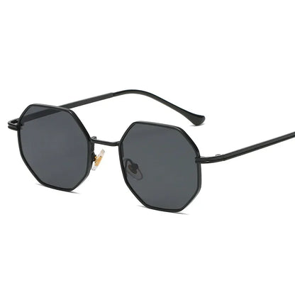Retro Polygonal Metal Sunglasses