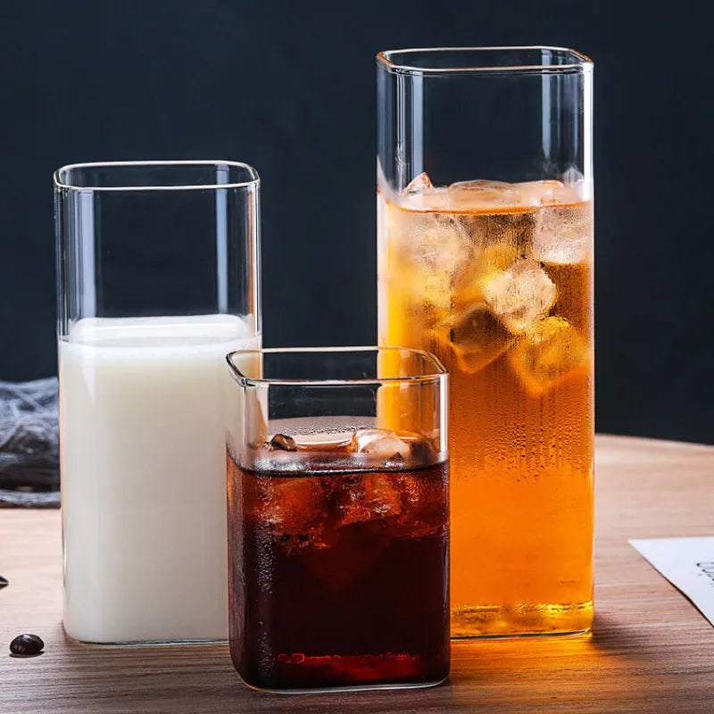 Gobelet en verre transparent de grande capacité pour boissons froides 