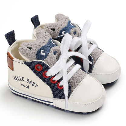 Mehrfarbige Baby-Sneaker aus PU-Leder mit weicher Sohle