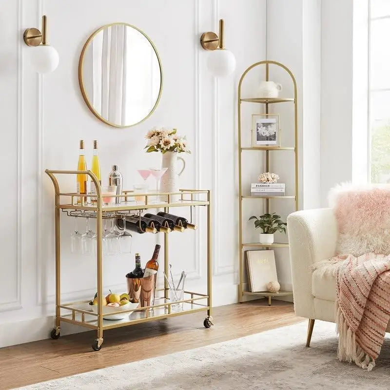 Drink Serving Trolley with Wine Rack