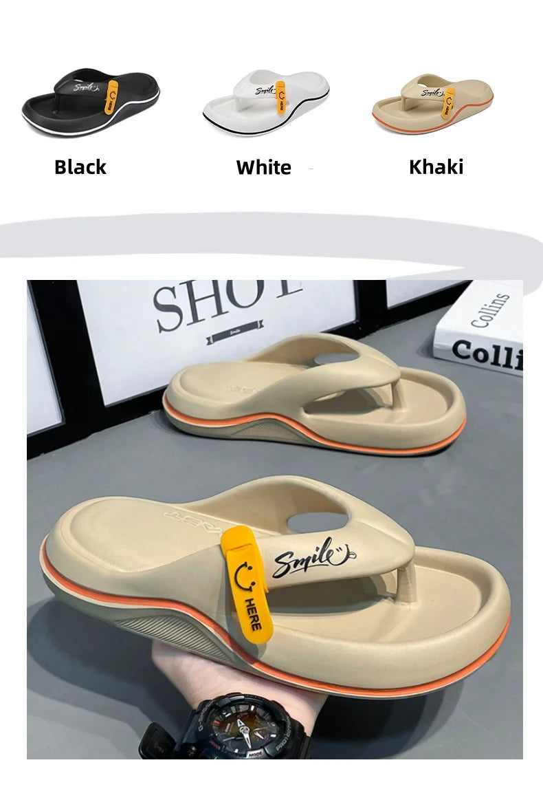 Men's Platform Flip Flops Summer Soft Sole EVA Slippers