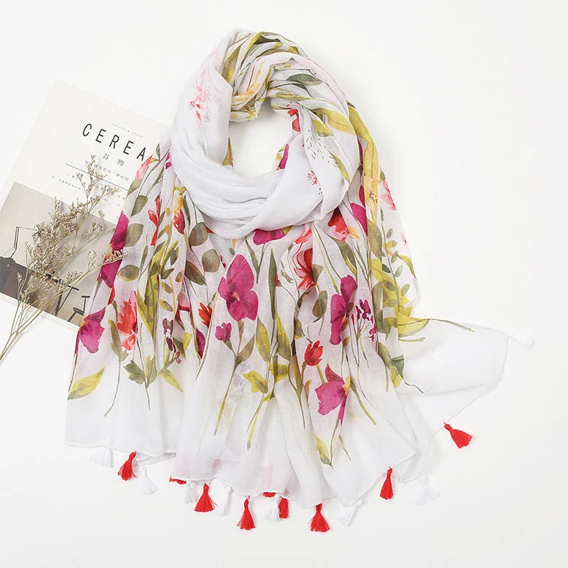 Floral Printed Women's Hijab Scarf