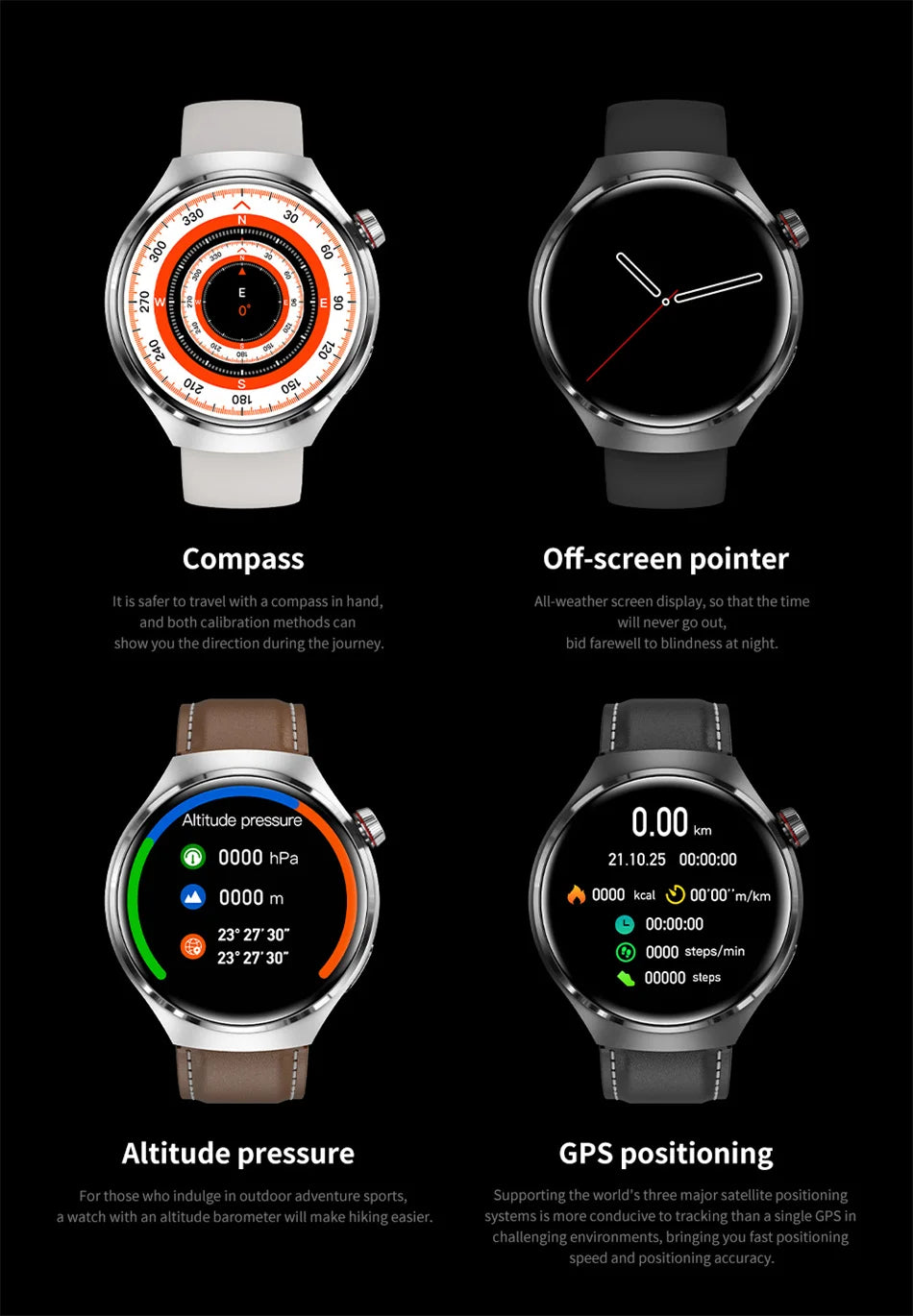 GT4 Sport Smart 1.5 IPS Display IP68 Bluetooth Call - Android Watch