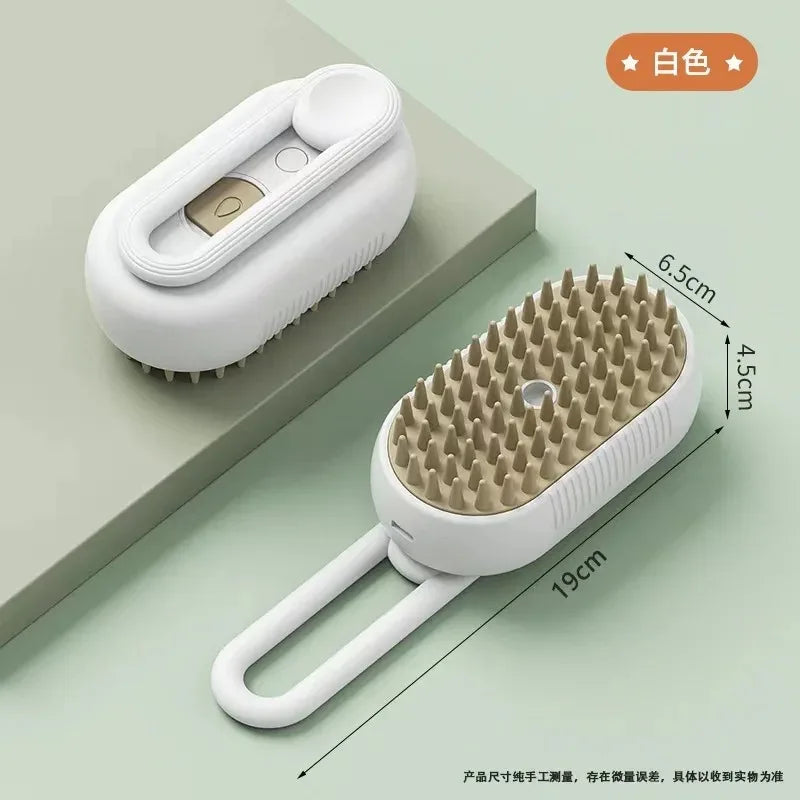 Brosse à poils de chat à pulvérisation électrique, brosse à vapeur pour chien, toilettage pour animaux de compagnie