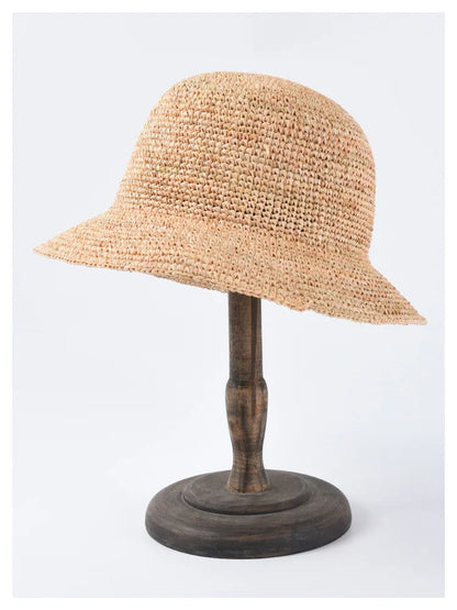 Women's Beach Sun Floppy Fisherman Crochet Straw Hat