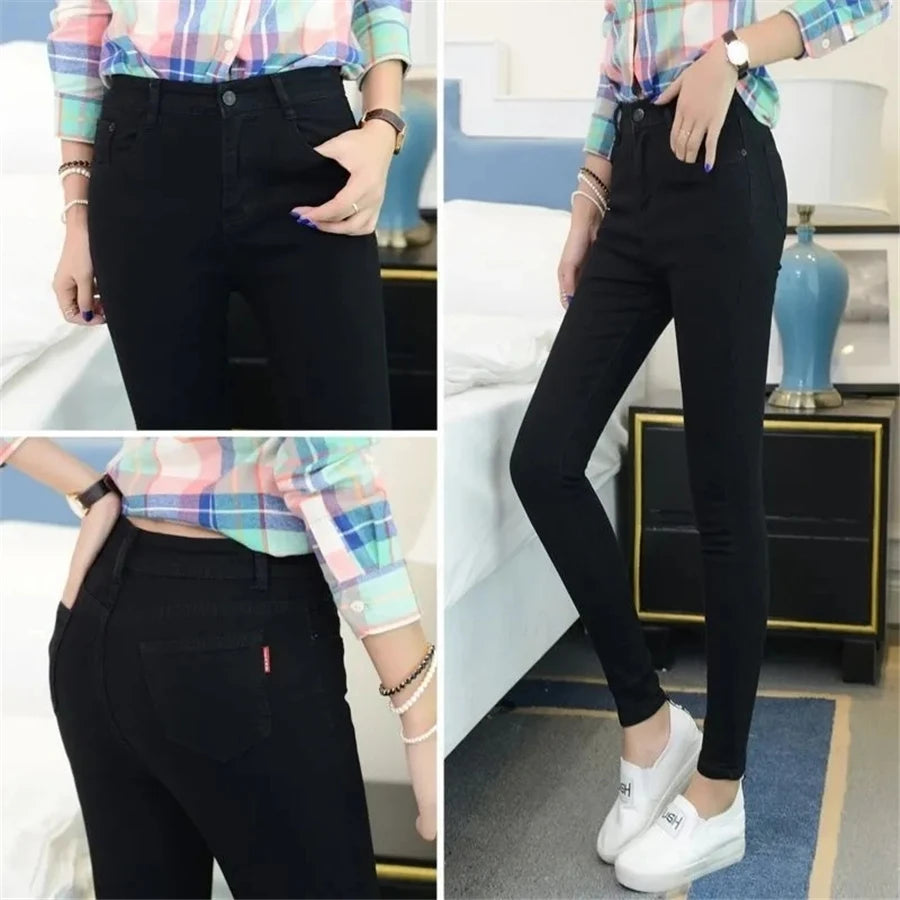 black high waist skinny jeans