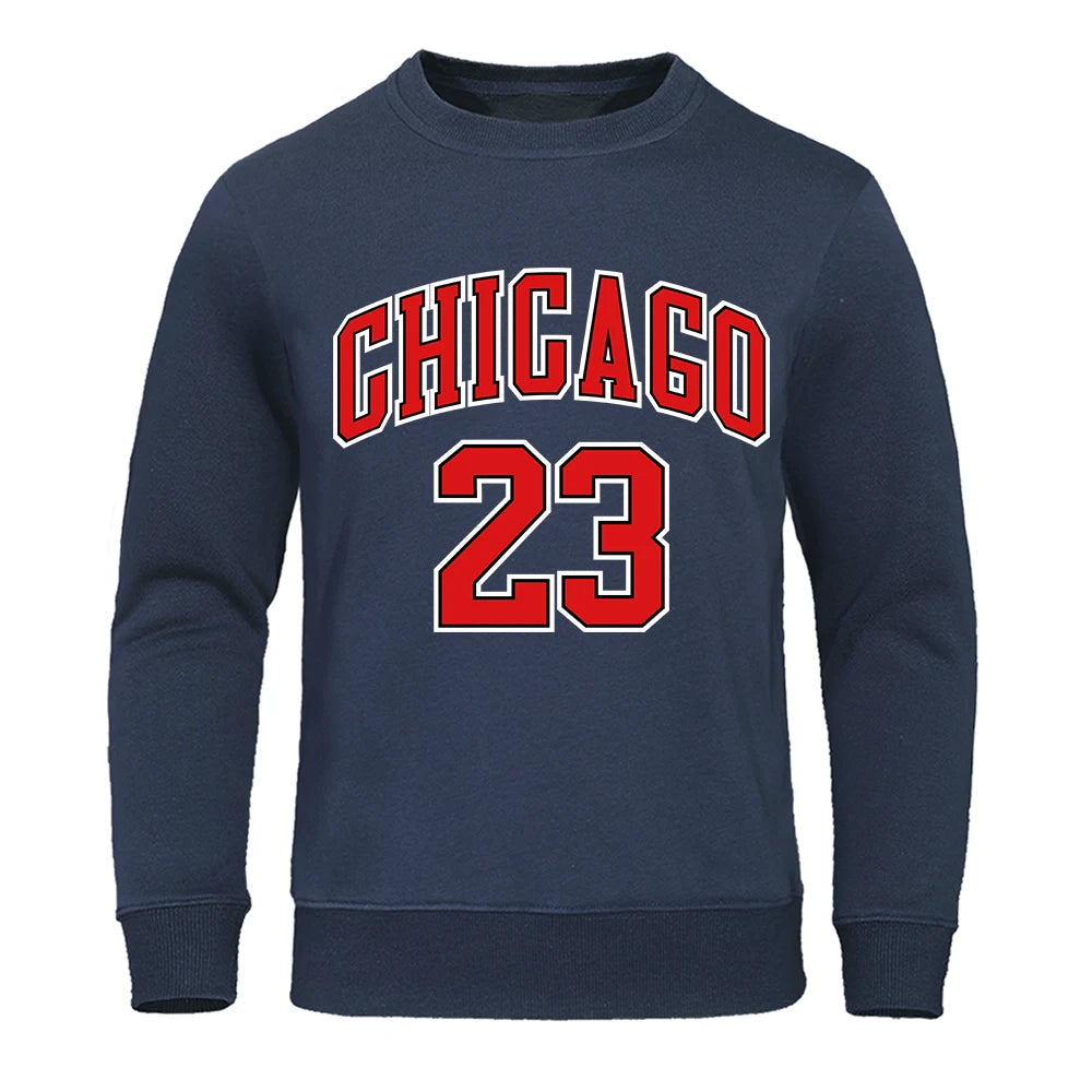 Sweat à capuche en polaire hip-hop Chicago 23 pour hommes