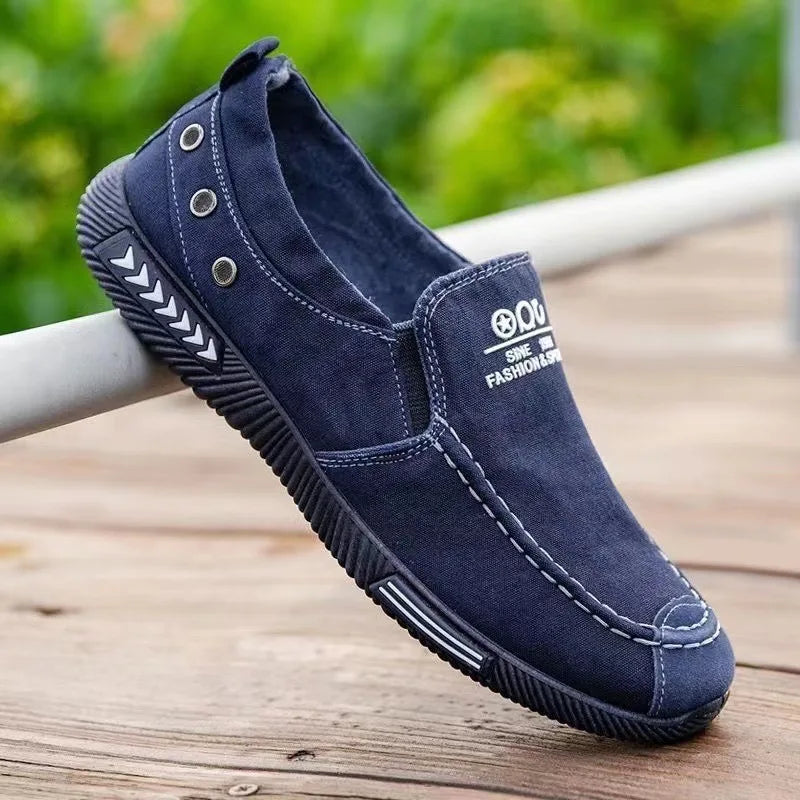Men's Slip On Denim Canvas High Top Sneakers