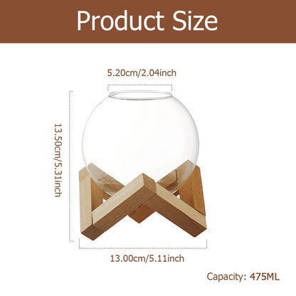Creative Cocktail Glass Cup with Wood Stand