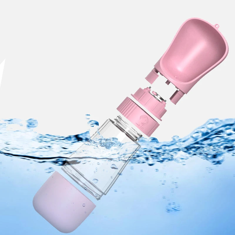 Bouteille d'eau portable 2 en 1 pour animaux de compagnie