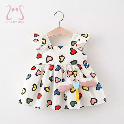 2Pcs/Set Sweet Heart Baby Girls Clothes - Kids Costume