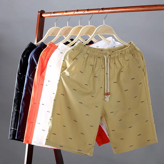 Men's Cotton Cropped Fishbone Summer Shorts