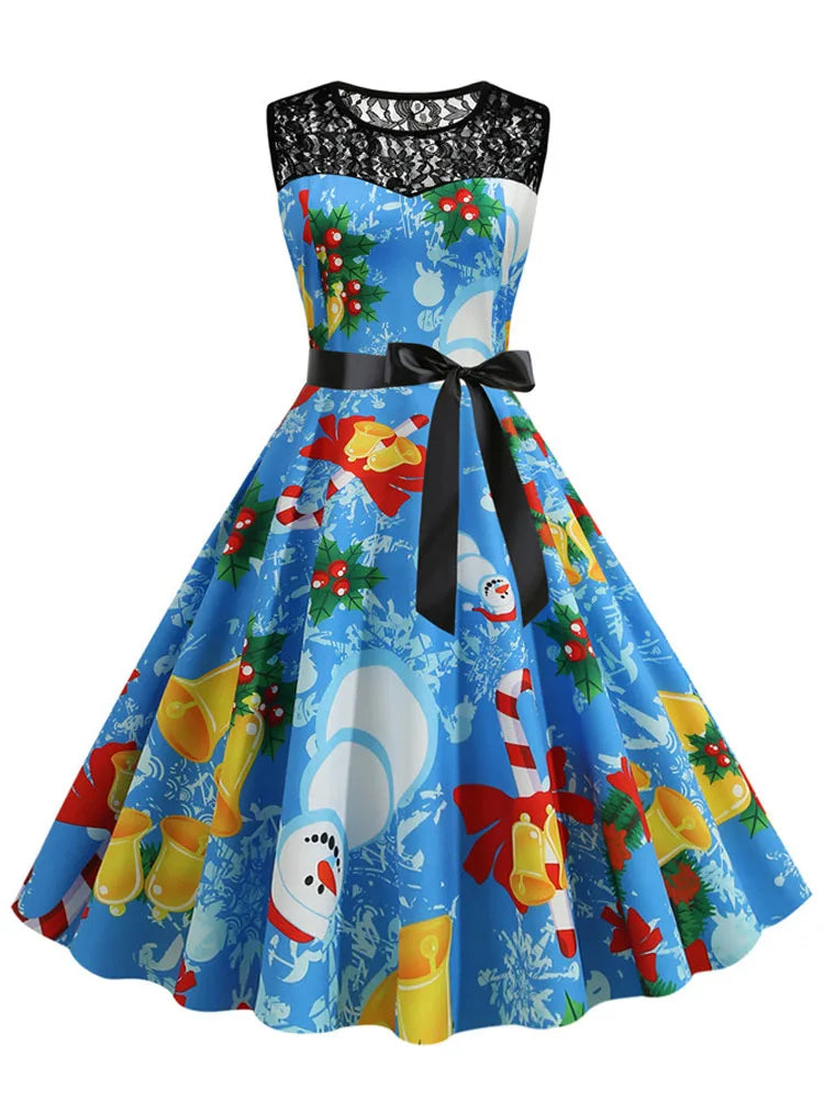 Lace Patchwork Retro Casual Dress