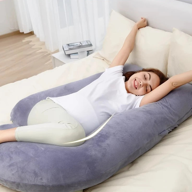 Oreiller de grossesse en coton en forme de U