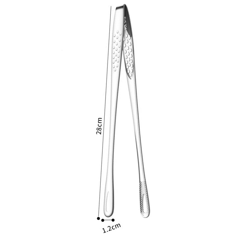 Long Handle Non-Slip Stainless Steel BBQ Tongs