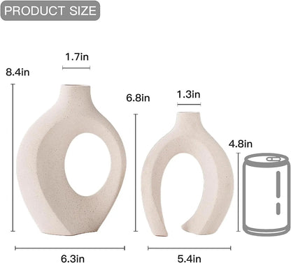 White Ceramic Vase Set for Home Decor