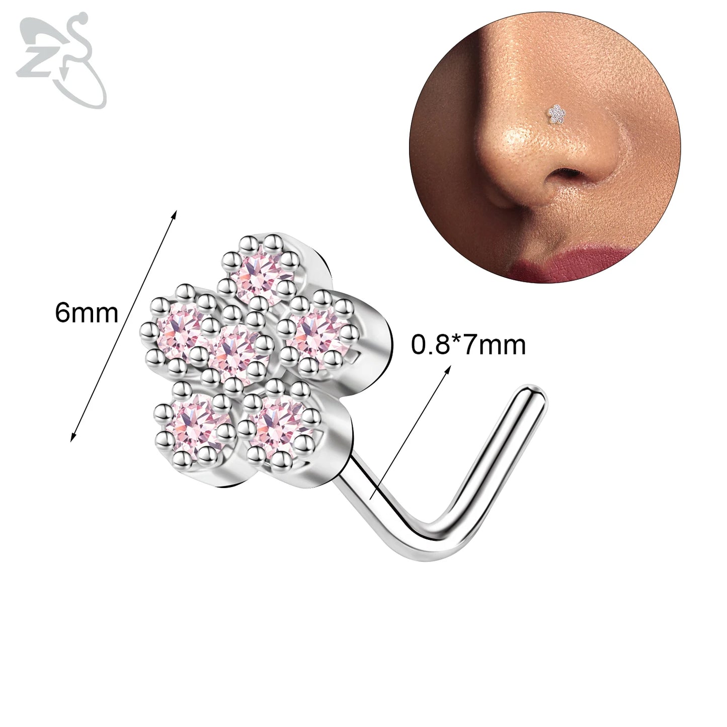 Anneaux de nez pendants en forme d'oeil de papillon pour femmes, 1 pièce
