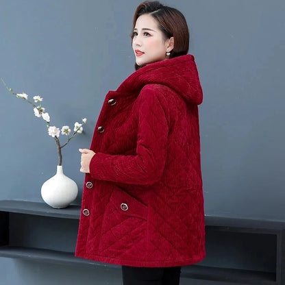 Autumn Winter Loose Hooded Warm Overcoat