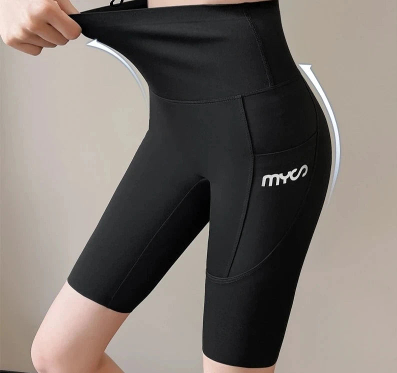 Sportshorts mit hoher Taille für Damen