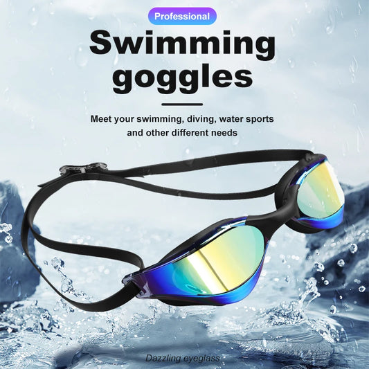 Wide View Colorful Anti-Fog Swim Goggles