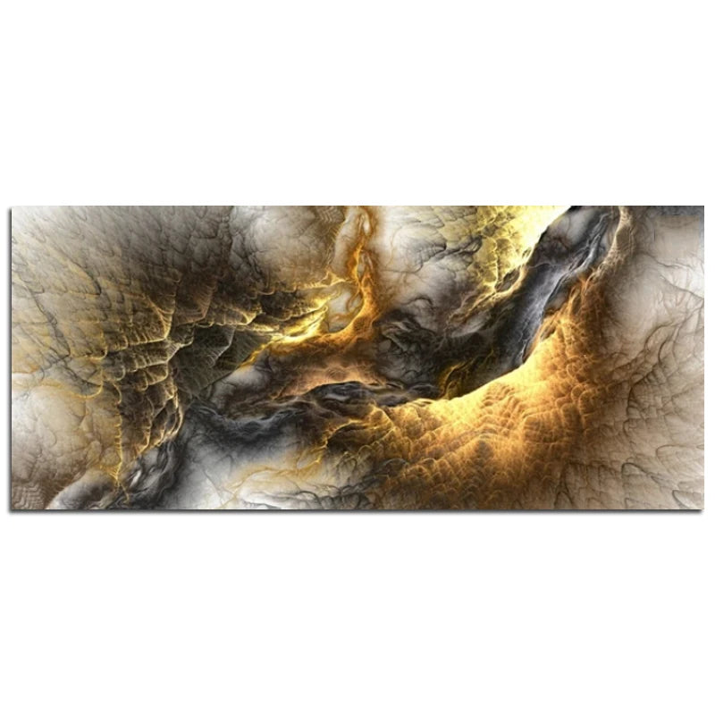 Grey & Yellow Cloud Canvas Art Painting