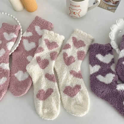 Winter Coral Fleece Tube Socks