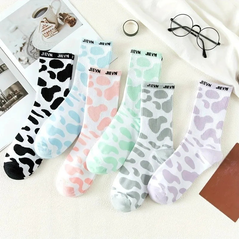 5/6 Pairs Flower Cartoon Cotton Socks