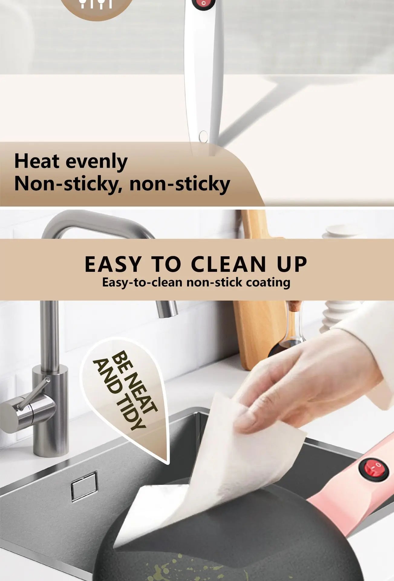 Non-stick Electric Pancake Crepe Baking Pan